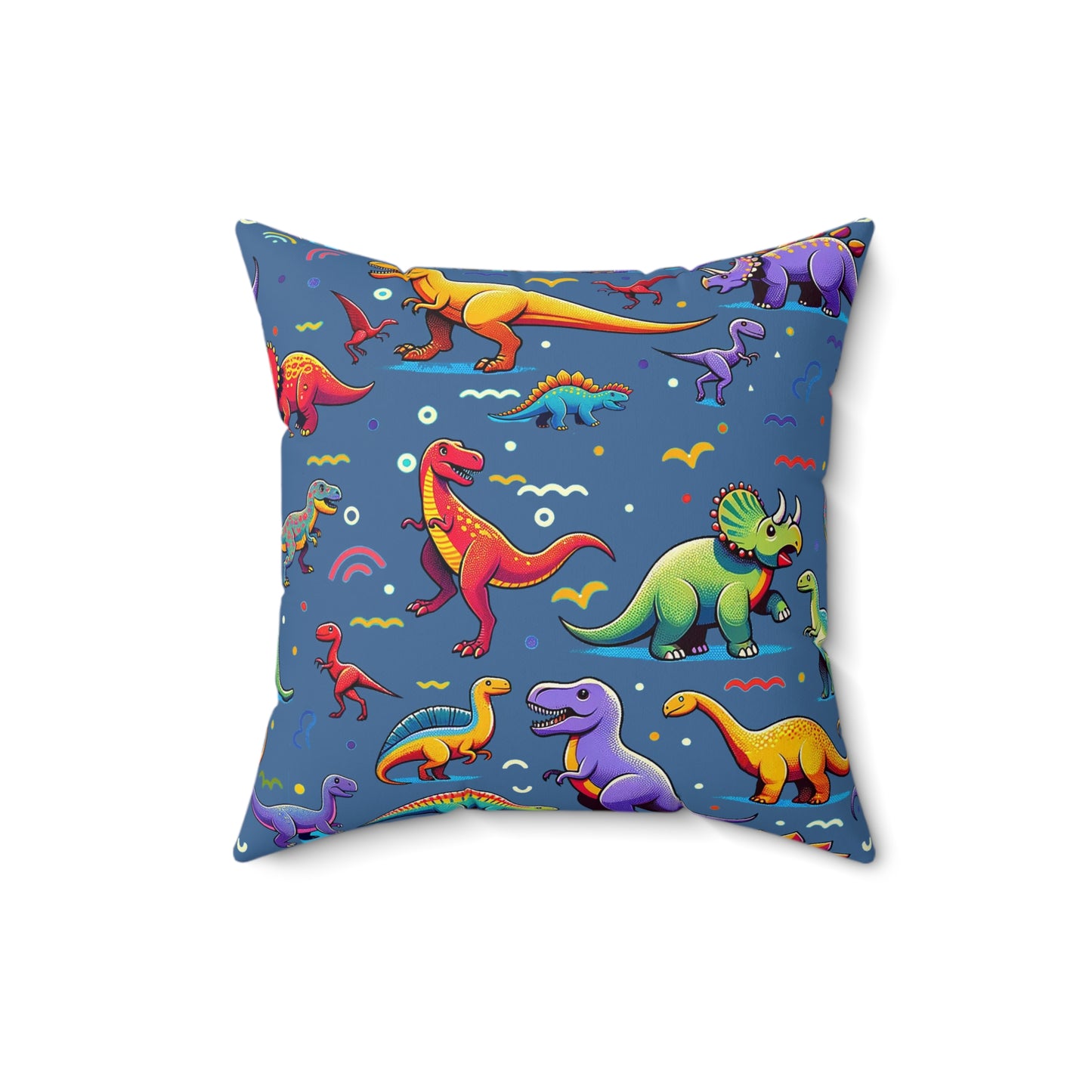 Boys Dinosaur Square Pillow Dark Blue