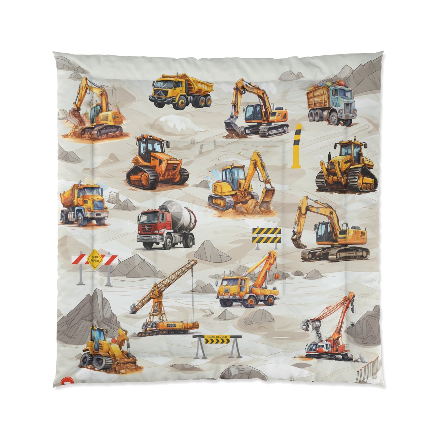 Boys Construction Trucks Comforter