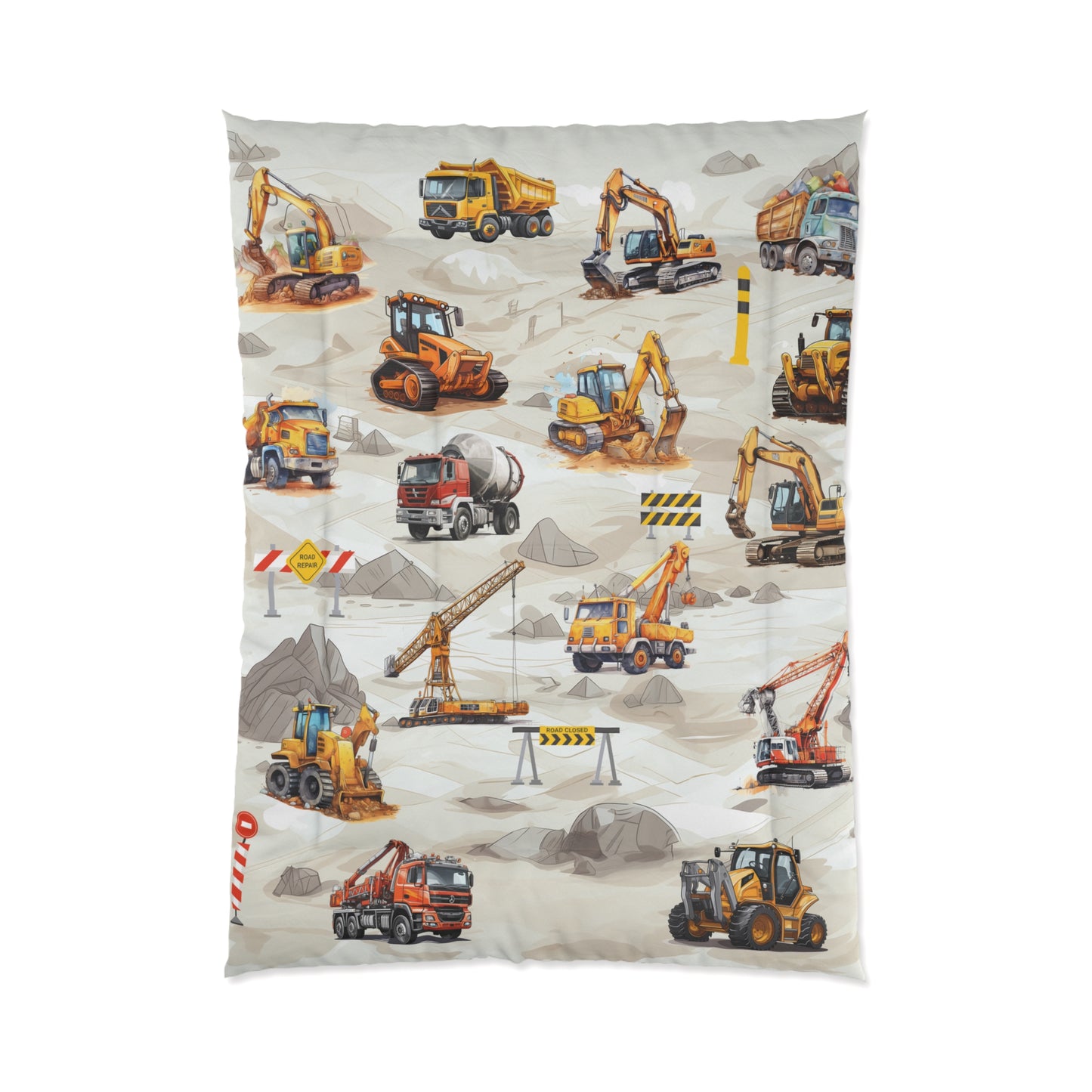 Boys Construction Trucks Comforter
