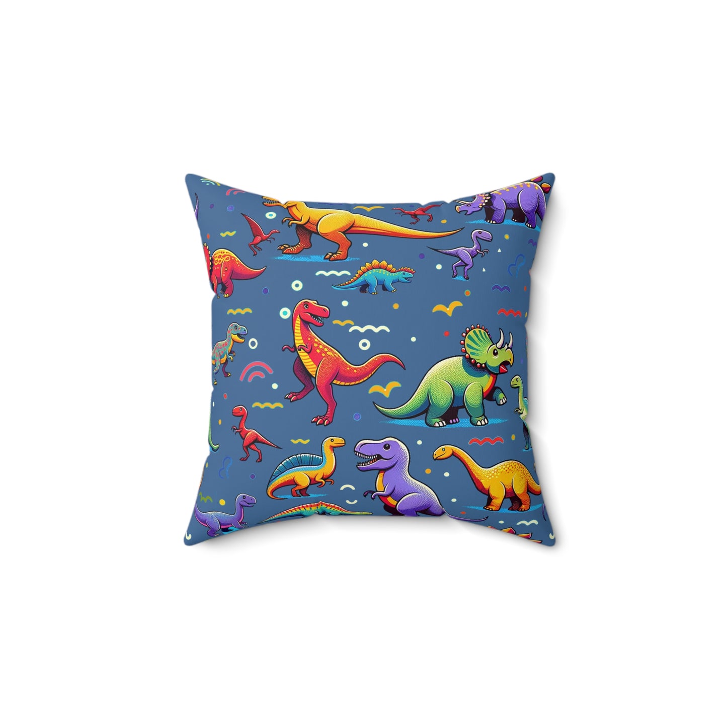 Boys Dinosaur Square Pillow Dark Blue