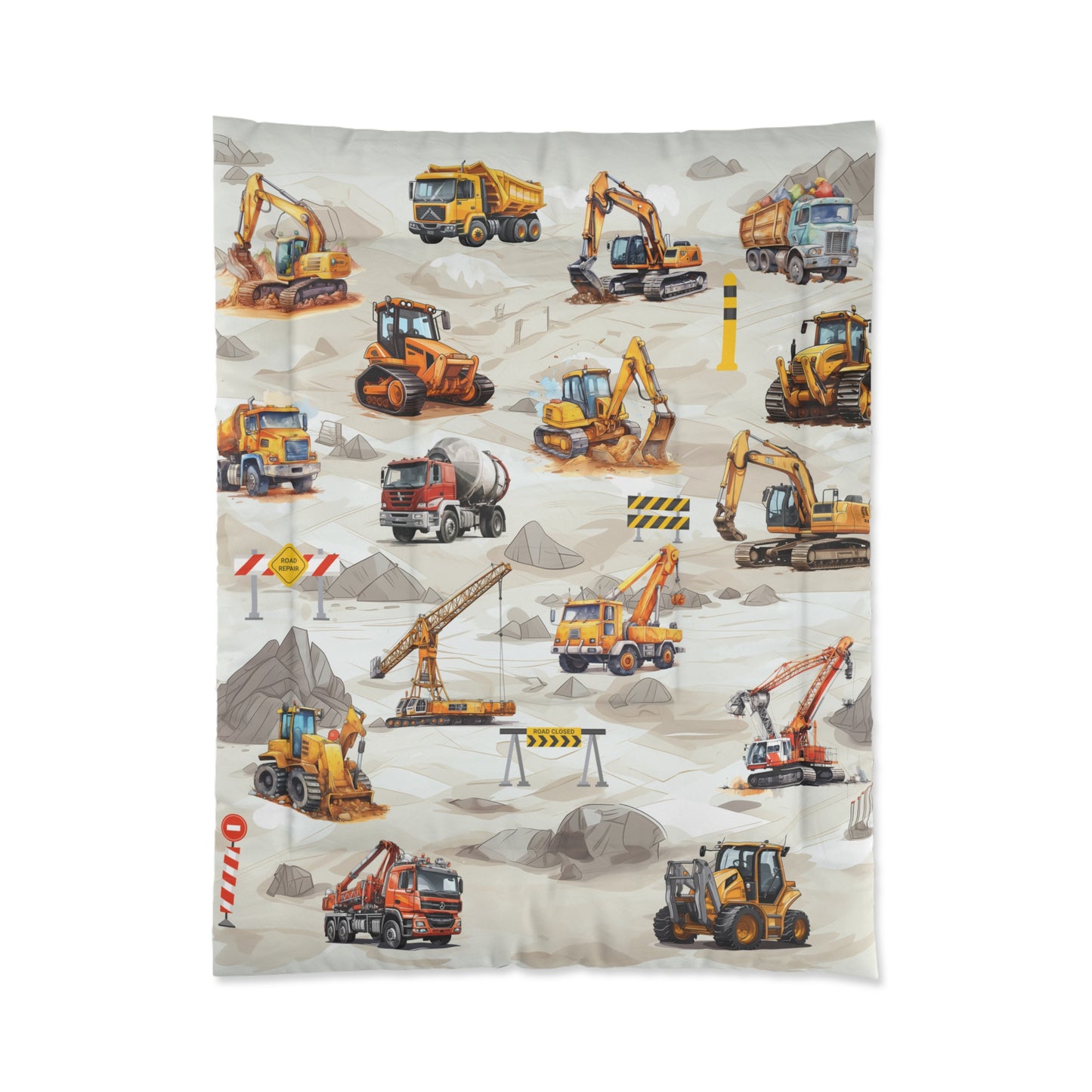 Boys Construction Trucks Comforter
