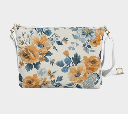 Vegan Leather Crossbody Purse Flowers FL038