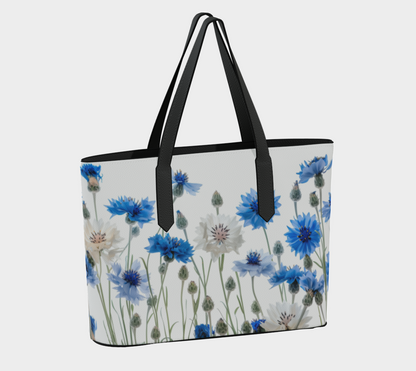 Vegan Leather Tote Bag Cornflowers FL043