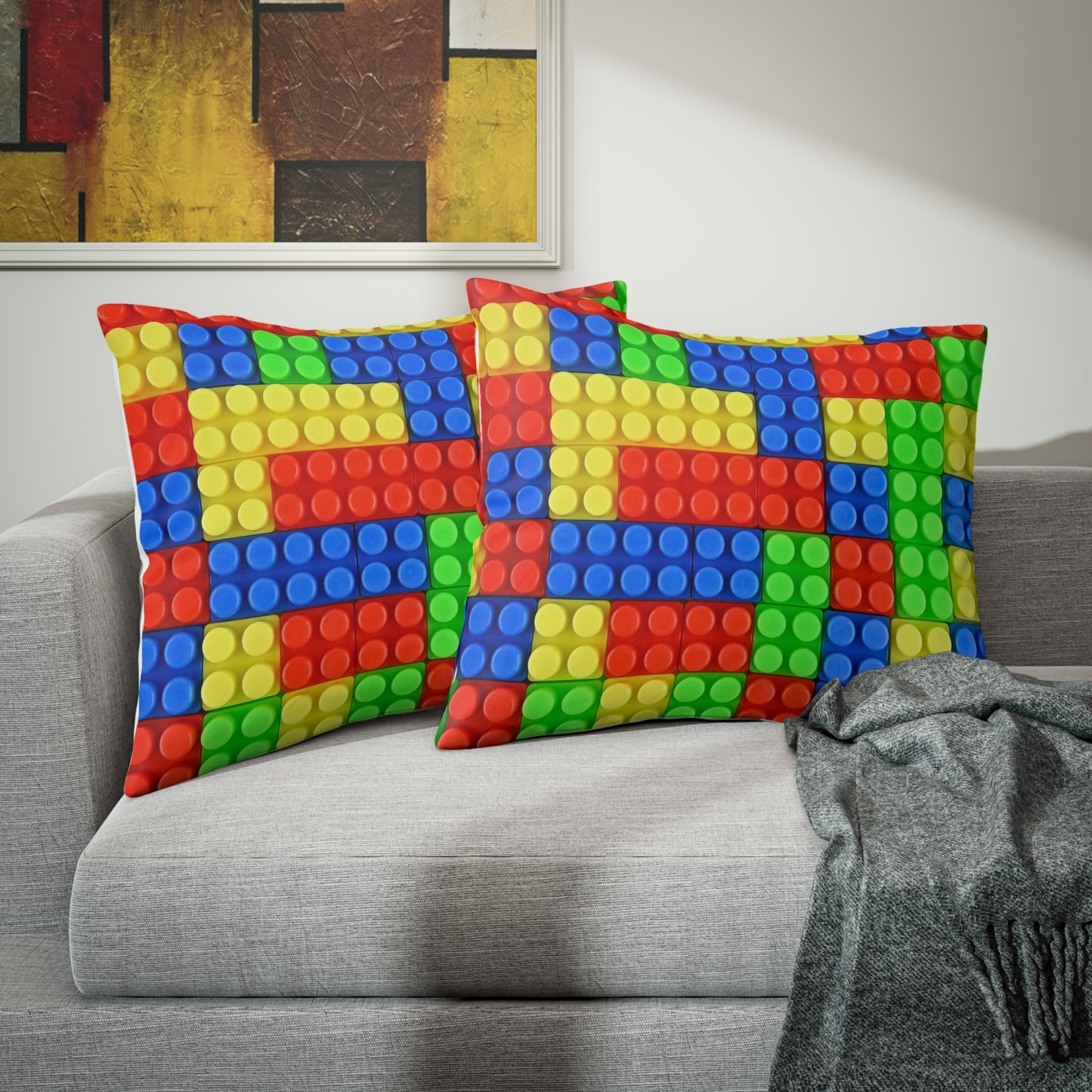 Boys Building Blocks Microfiber Pillow Sham ***