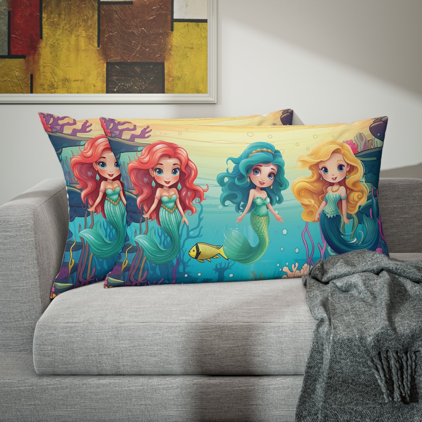 Girls Mermaid Microfiber Pillow Sham ***