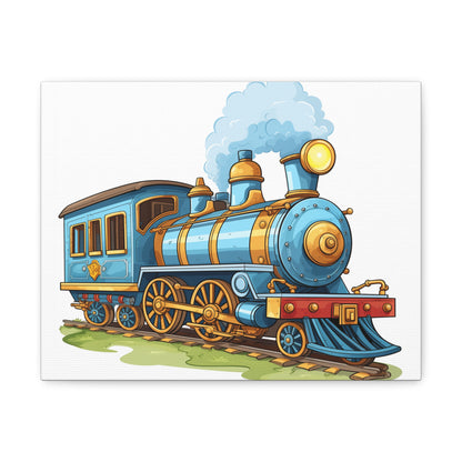 Boys Trains Canvas Blue