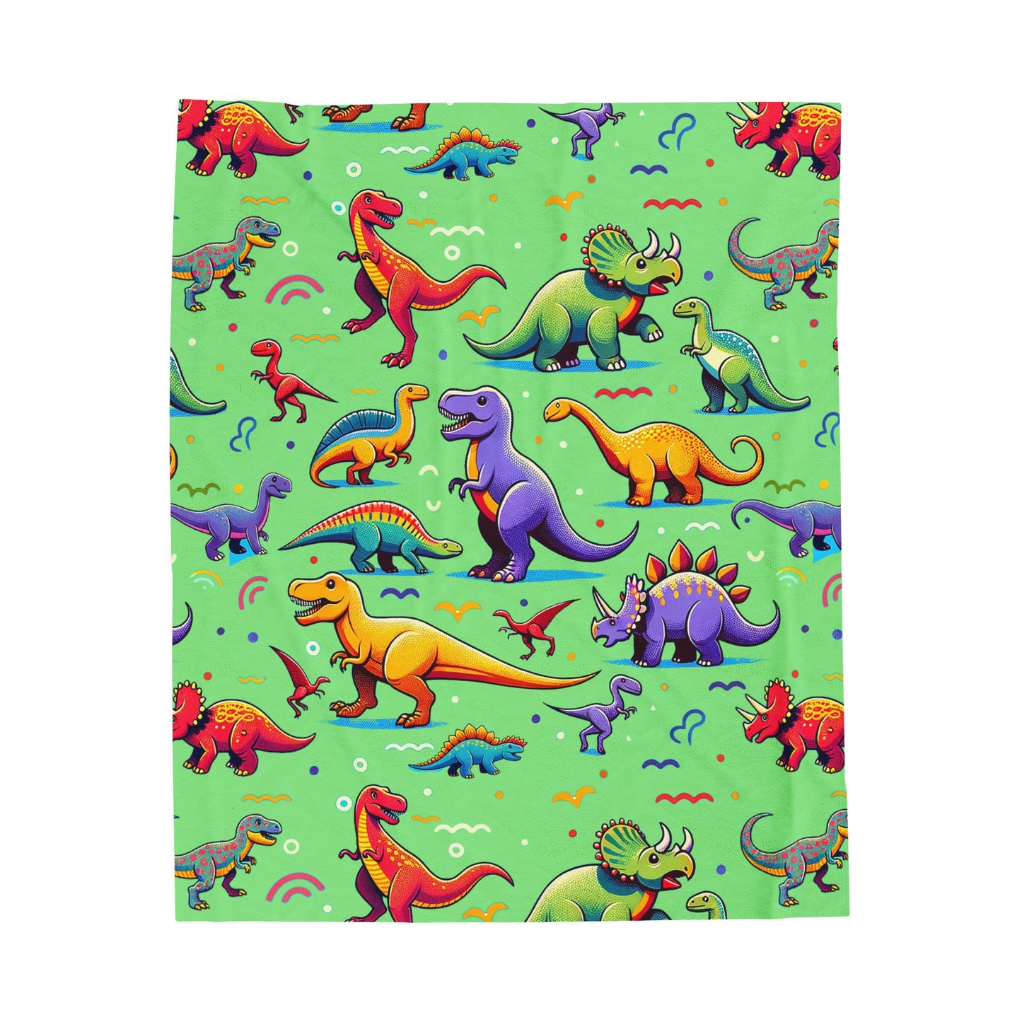 Boys Dinosaur Velveteen Plush Blanket, Green ***