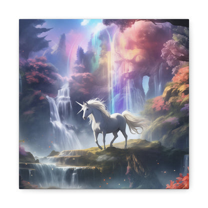 Girls Unicorn Enchanted Waterfall Canvas