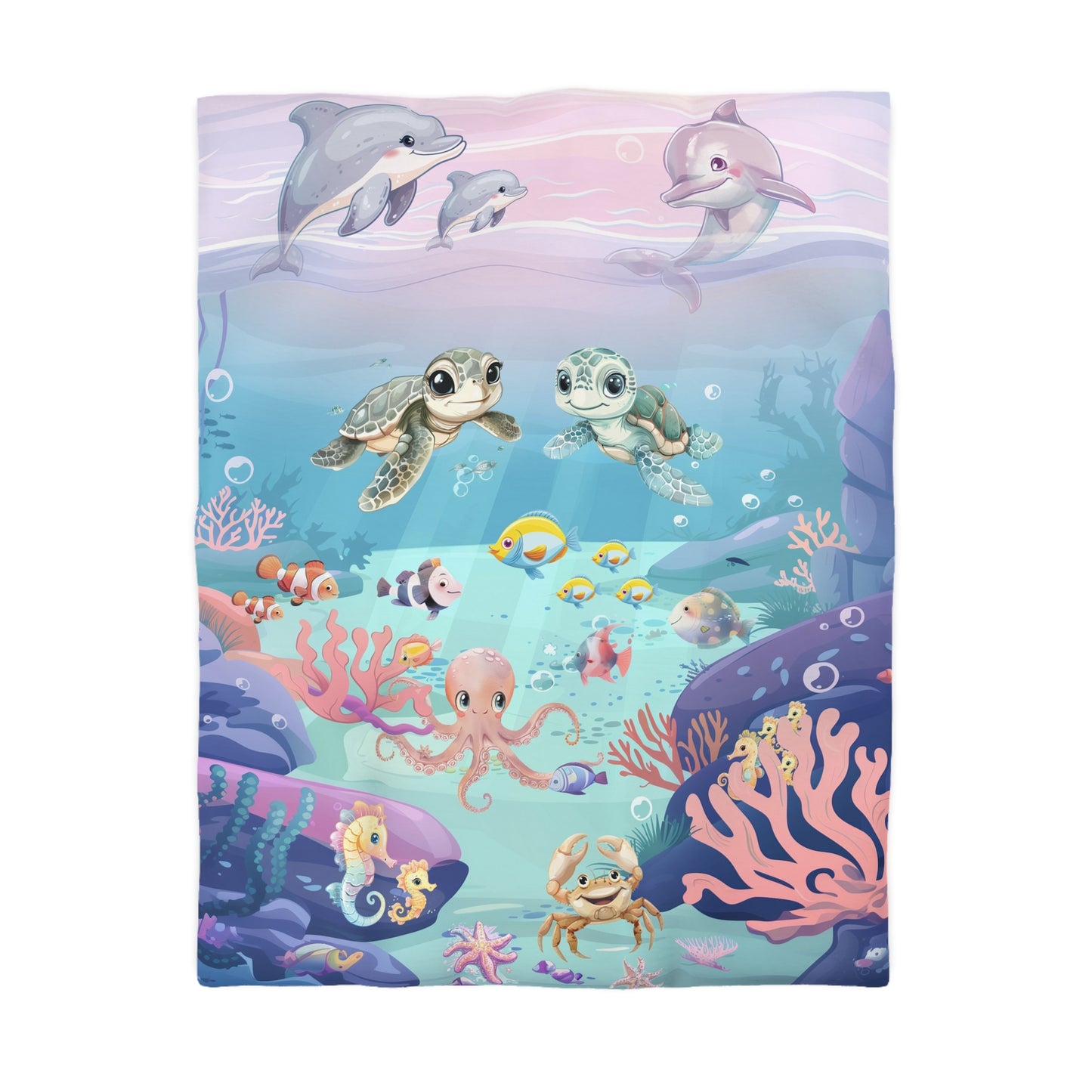 Girls Underwater Ocean Microfiber Duvet Cover