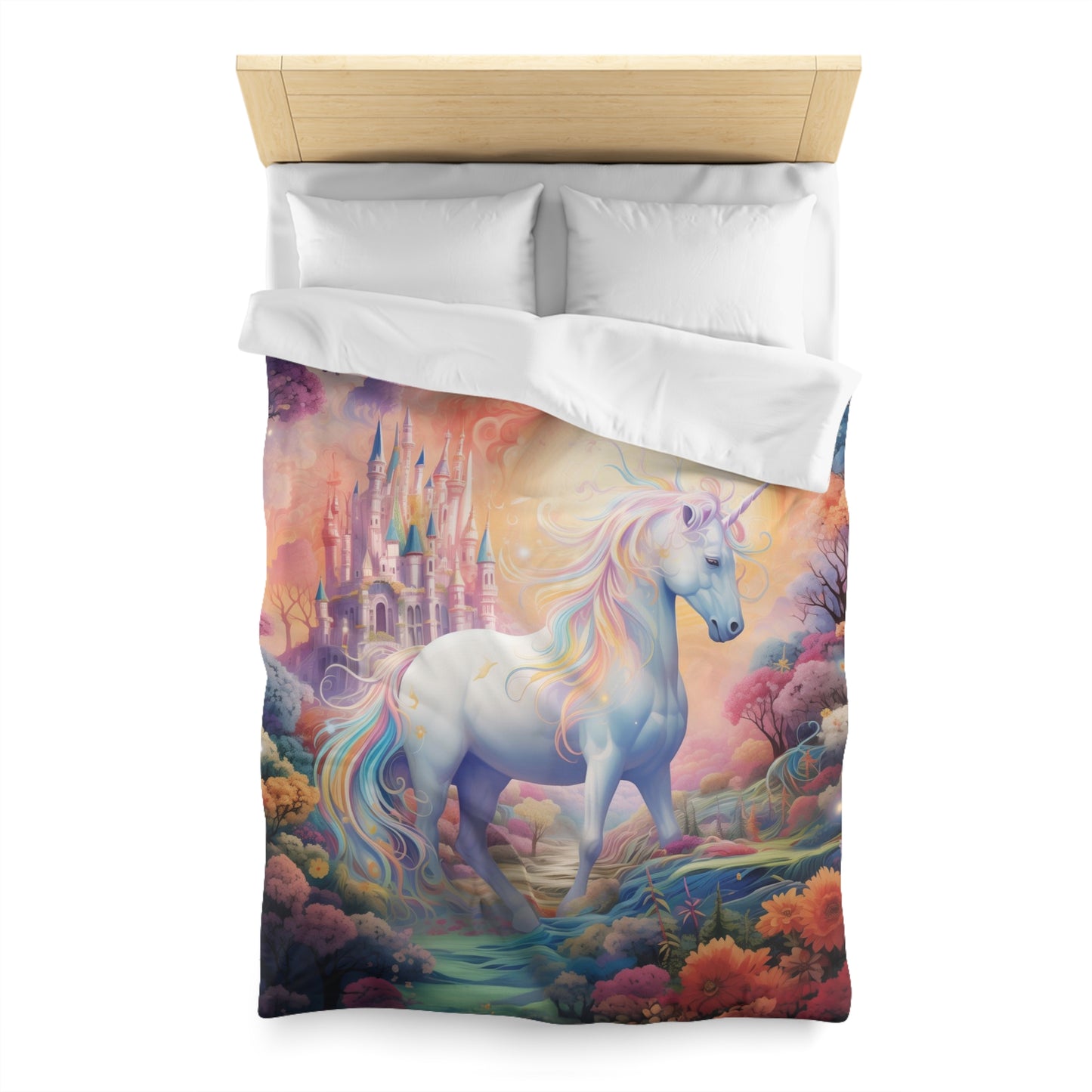 Girls Enchanted Land Unicorn Cotton Duvet Cover