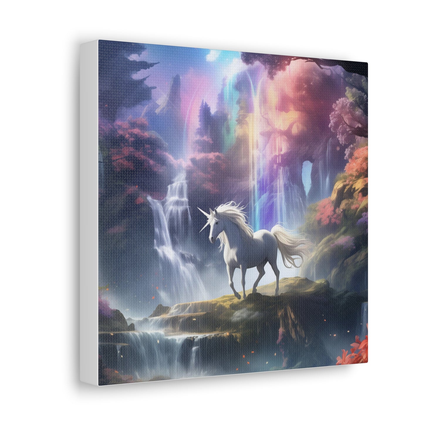 Girls Unicorn Enchanted Waterfall Canvas