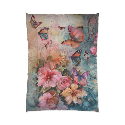 Girls Flowers and Butterflies Comforter