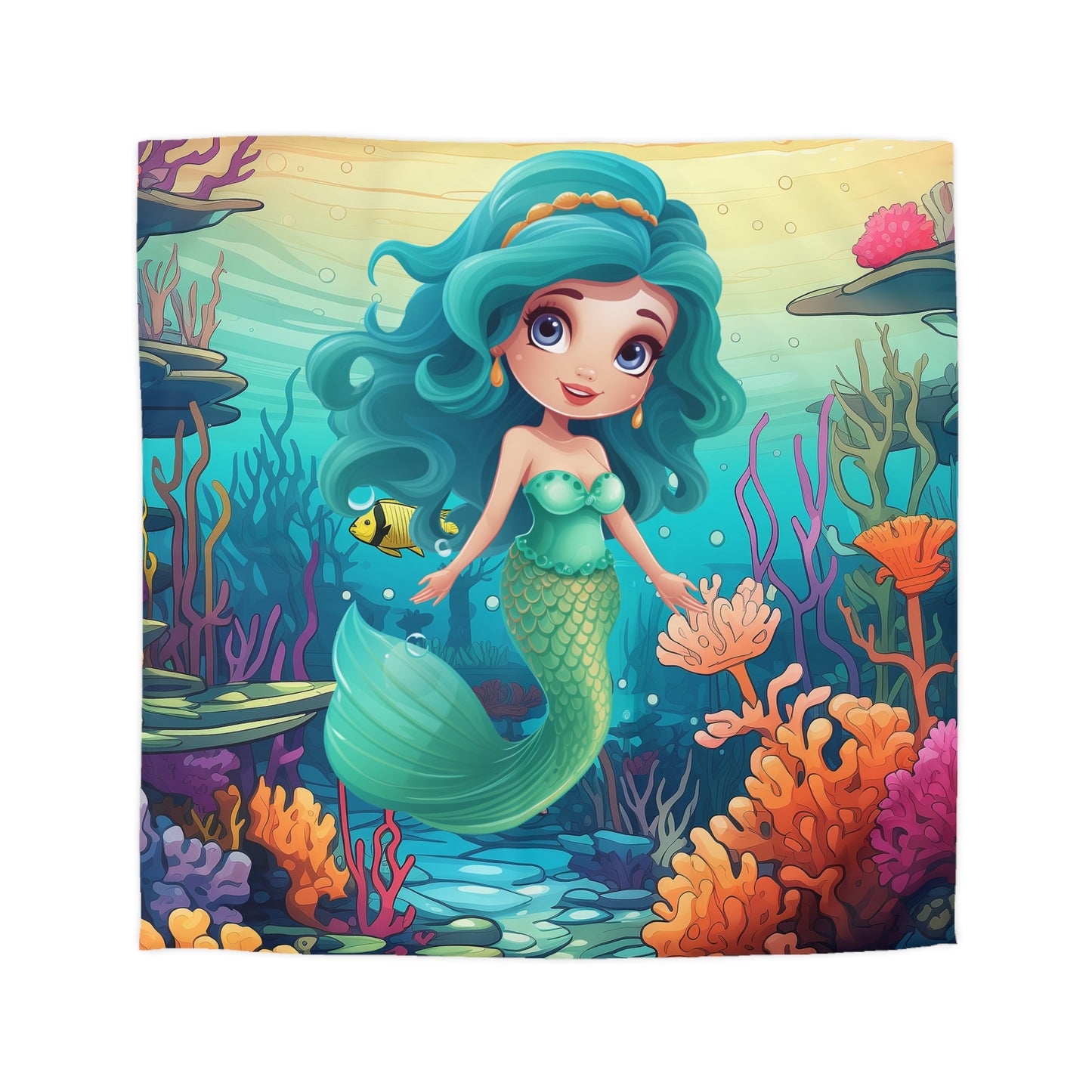 Girls Mermaid Microfiber Duvet Cover Blue ***