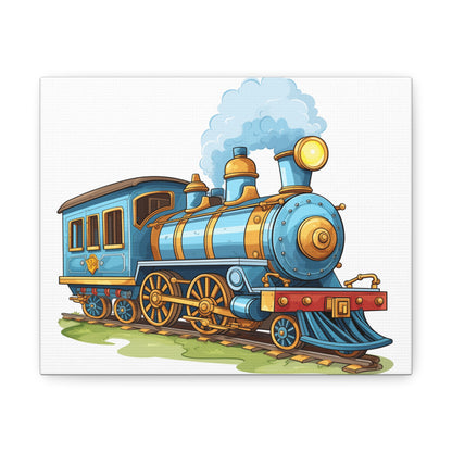 Boys Trains Canvas Blue