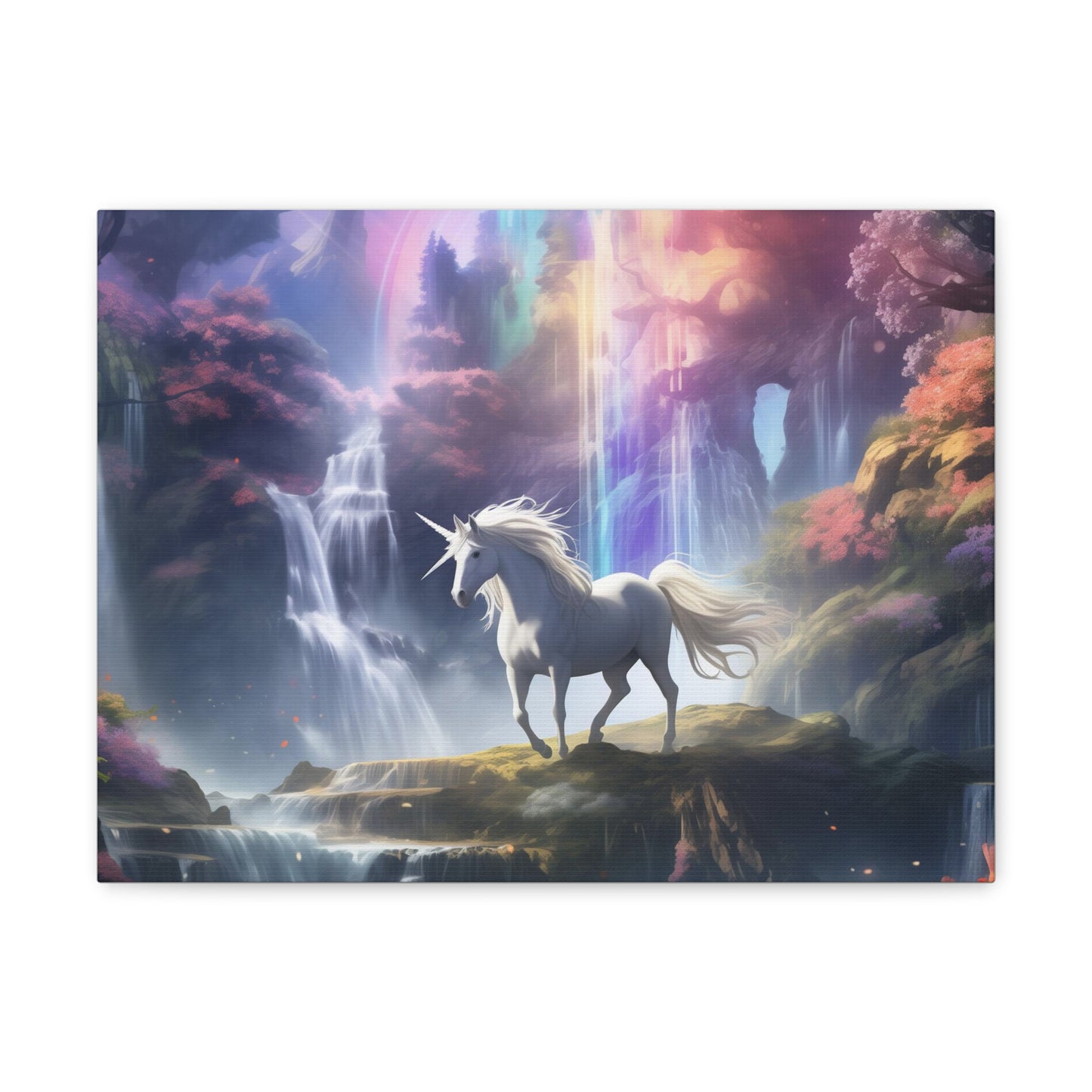 Girls Unicorn Enchanted Waterfall Canvas