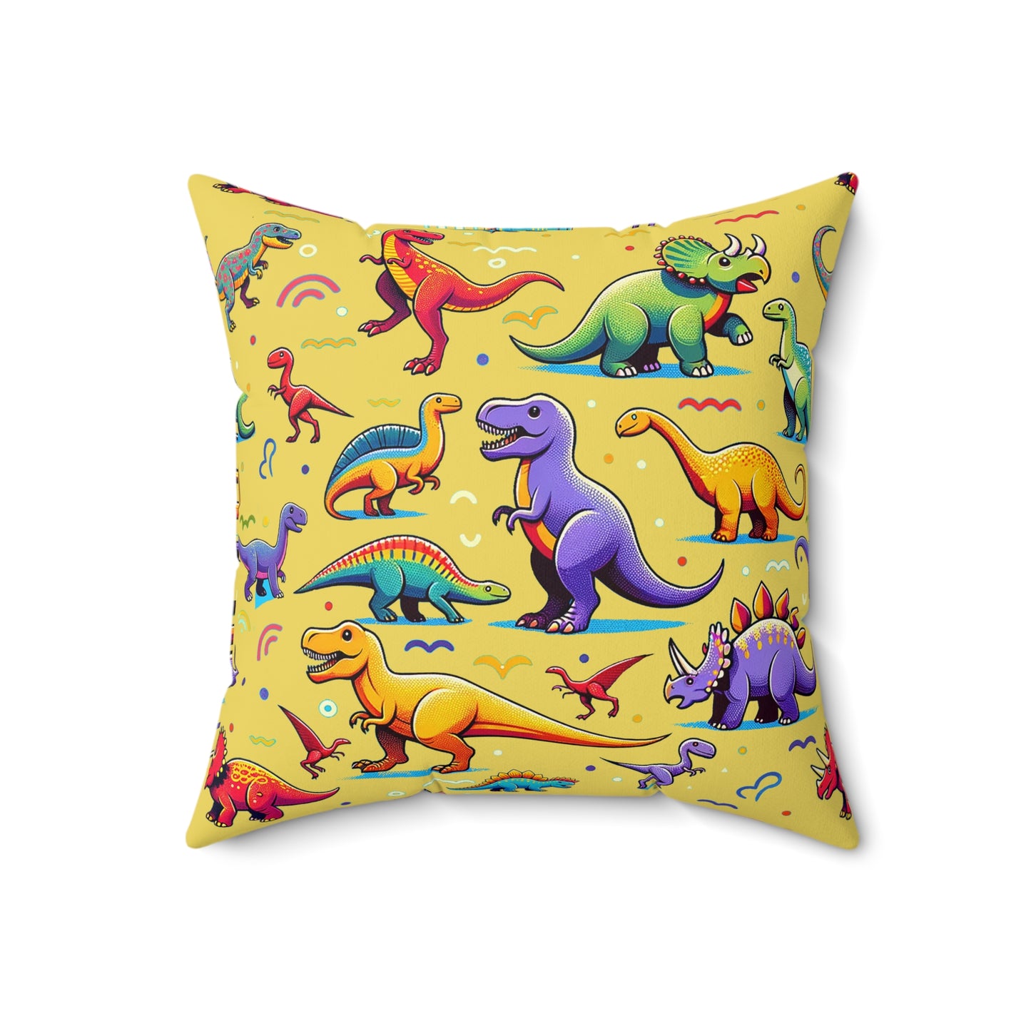 Boys Dinosaur Square Pillow Yellow ***