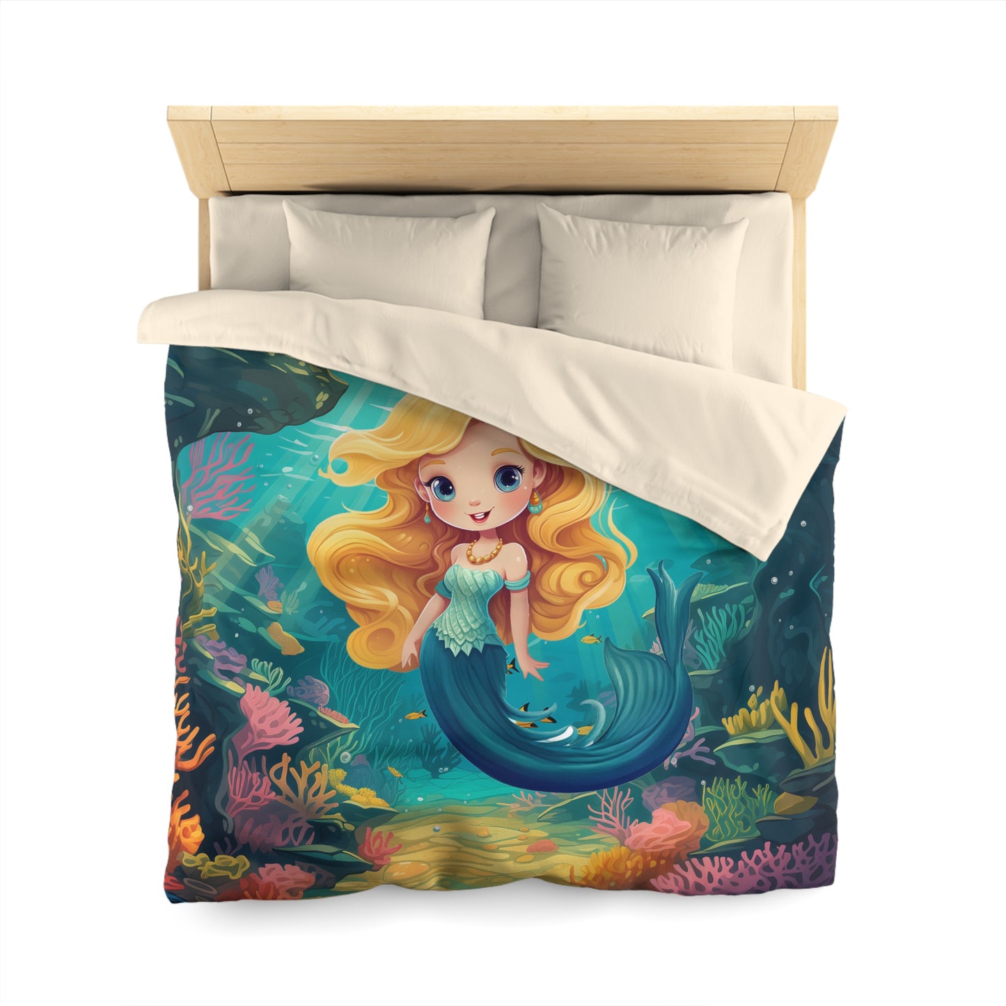 Girls Mermaid Microfiber Duvet Cover Blond ***