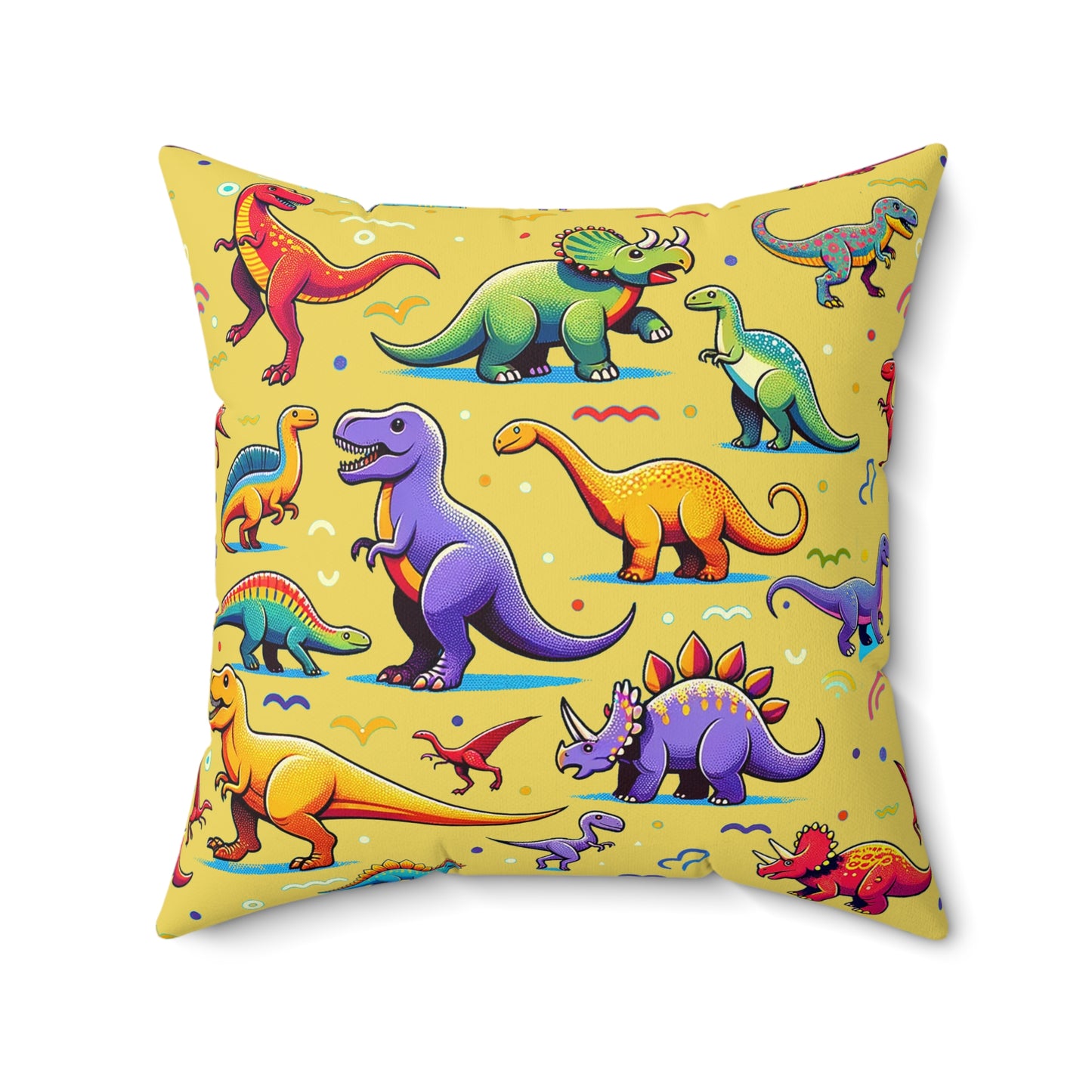 Boys Dinosaur Square Pillow Yellow ***