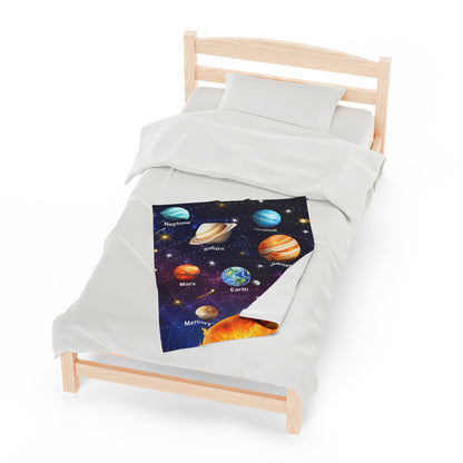 Boys Solar System Velveteen Plush Blanket