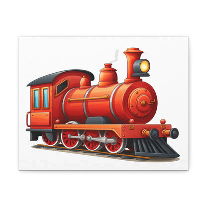 Boys Trains Canvas Red