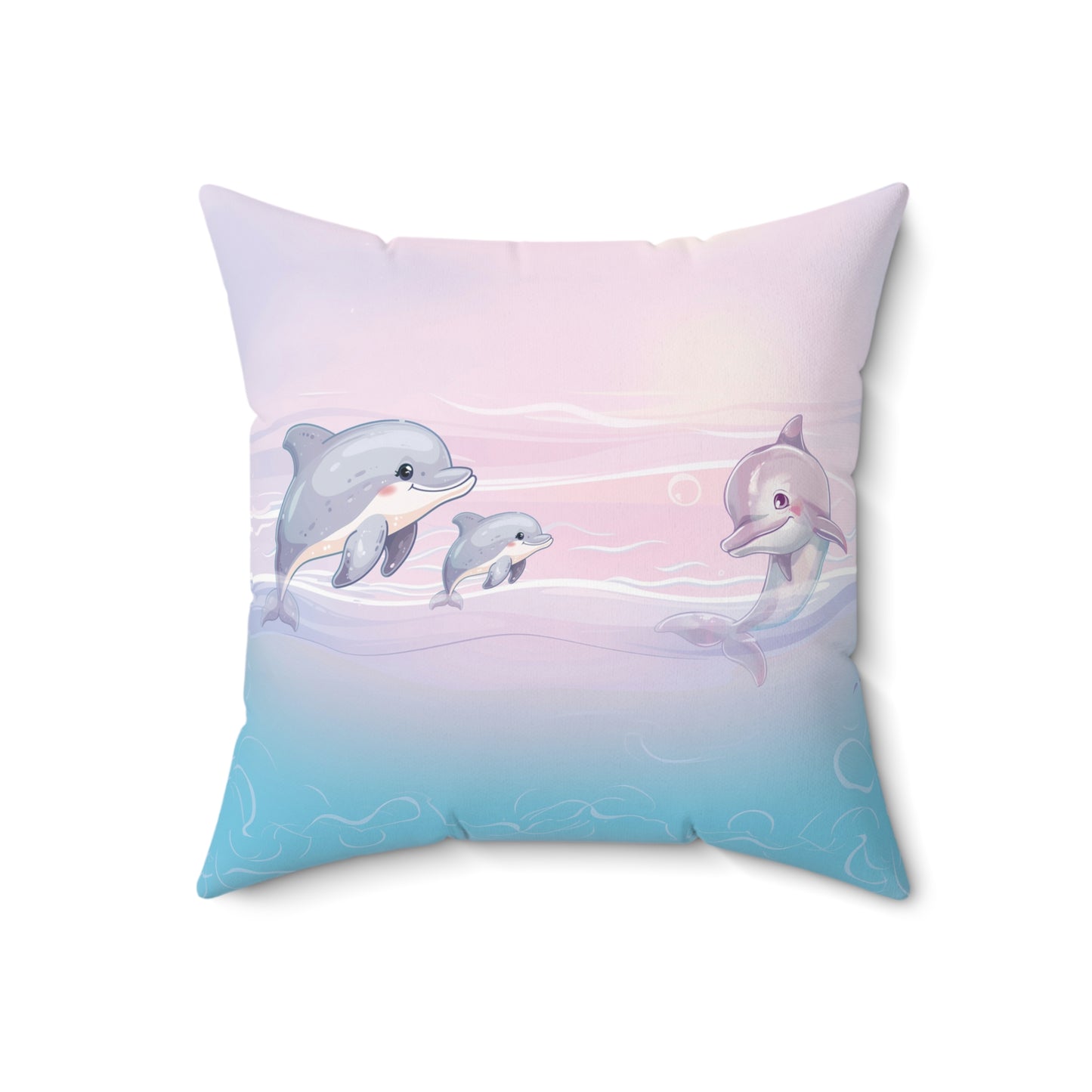 Girls Underwater Ocean Spun Polyester Square Pillow