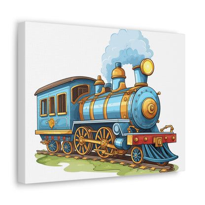 Boys Trains Canvas Blue