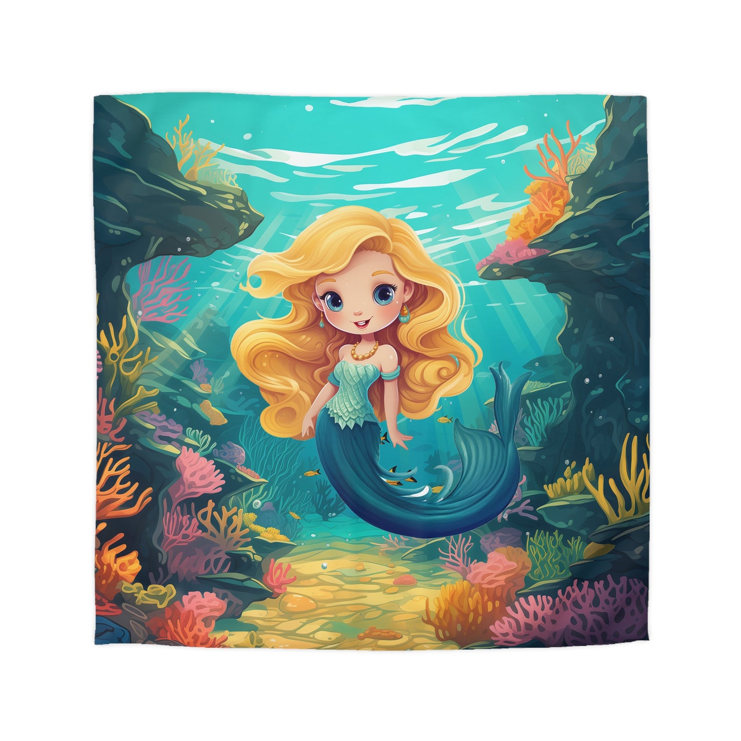 Girls Mermaid Microfiber Duvet Cover Blond ***