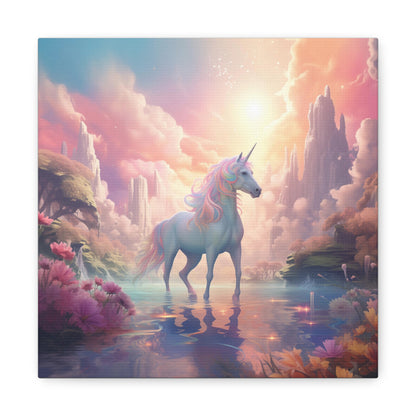 Girls Unicorn Enchanted Rainbow Canvas