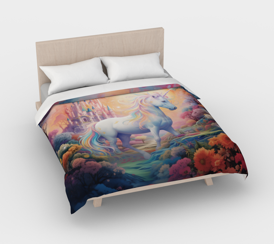 Girls Enchanted Land Unicorn Cotton Duvet Cover