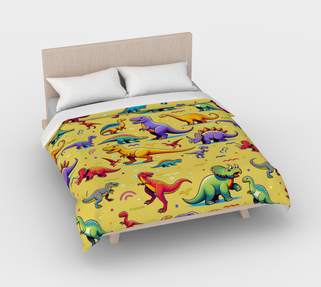 Boys Dinosaur Cotton Duvet Cover Yellow ***