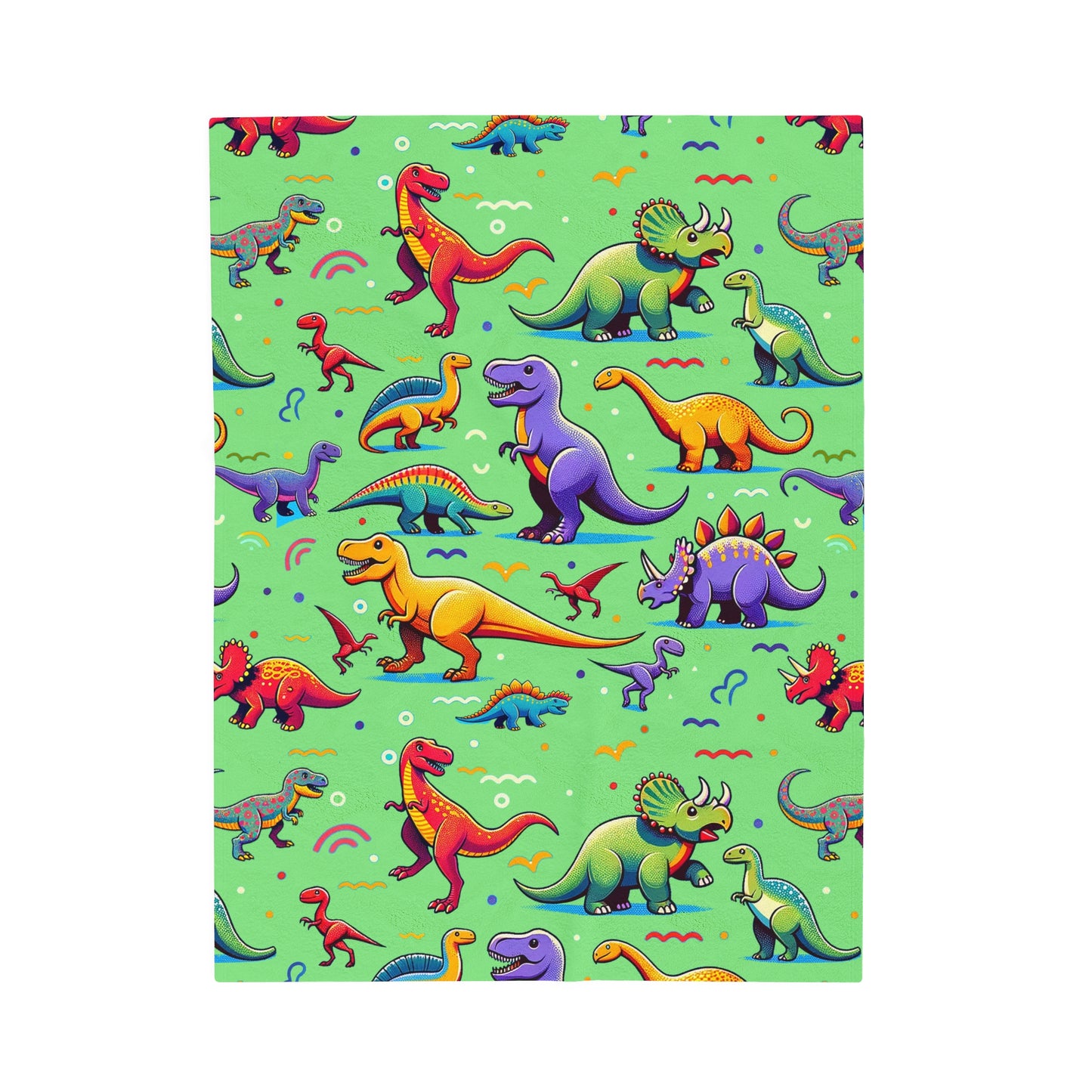 Boys Dinosaur Velveteen Plush Blanket, Green ***