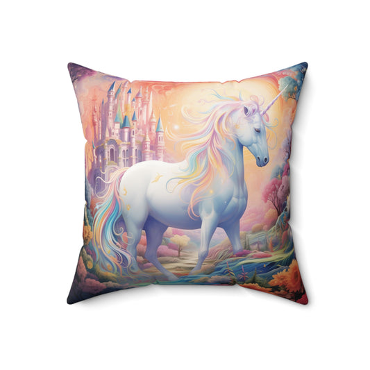 Girls Unicorn Enchanted Land Square Pillow ***