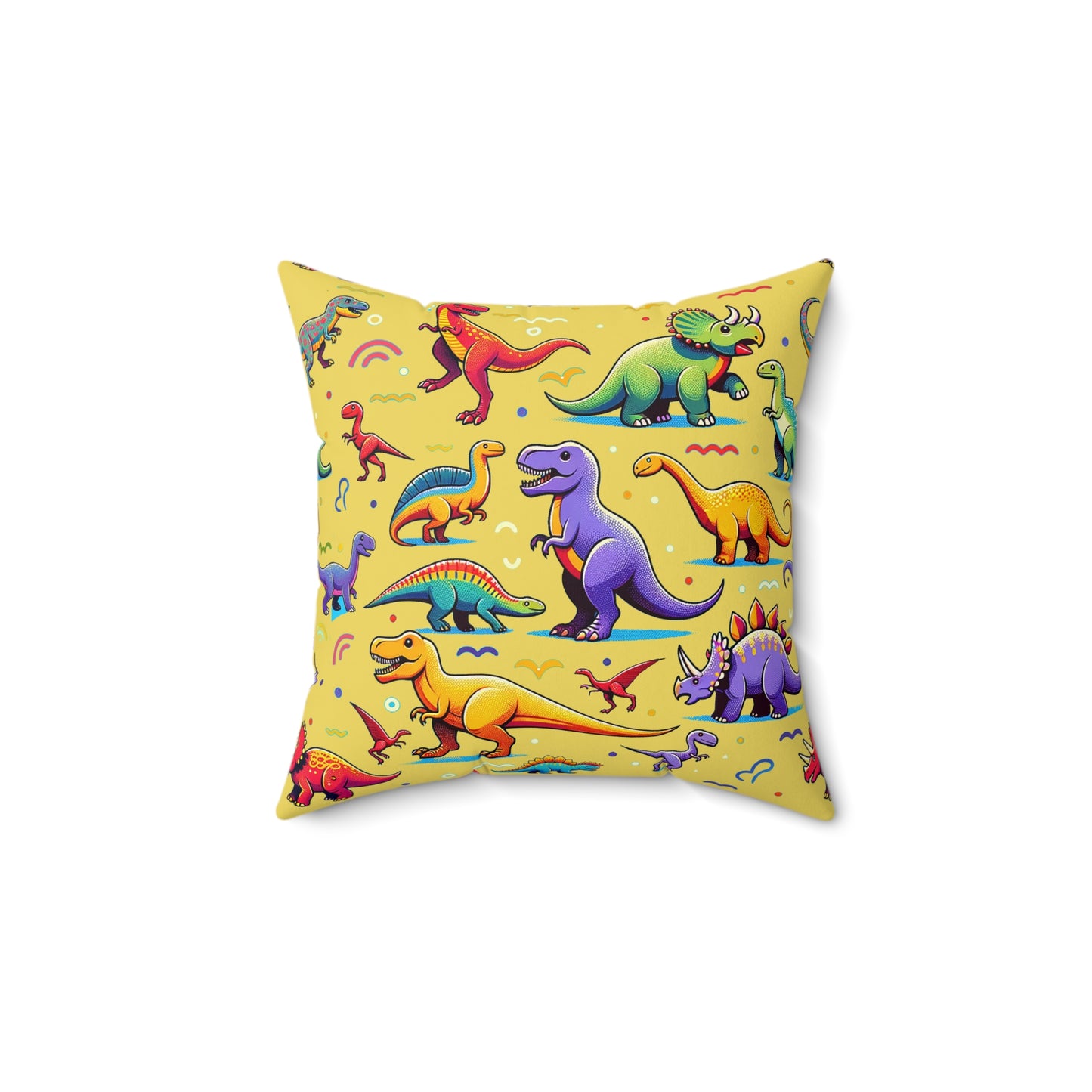 Boys Dinosaur Square Pillow Yellow ***