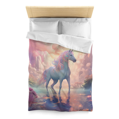 Girls Unicorn Enchanted Rainbow Cotton Duvet Cover