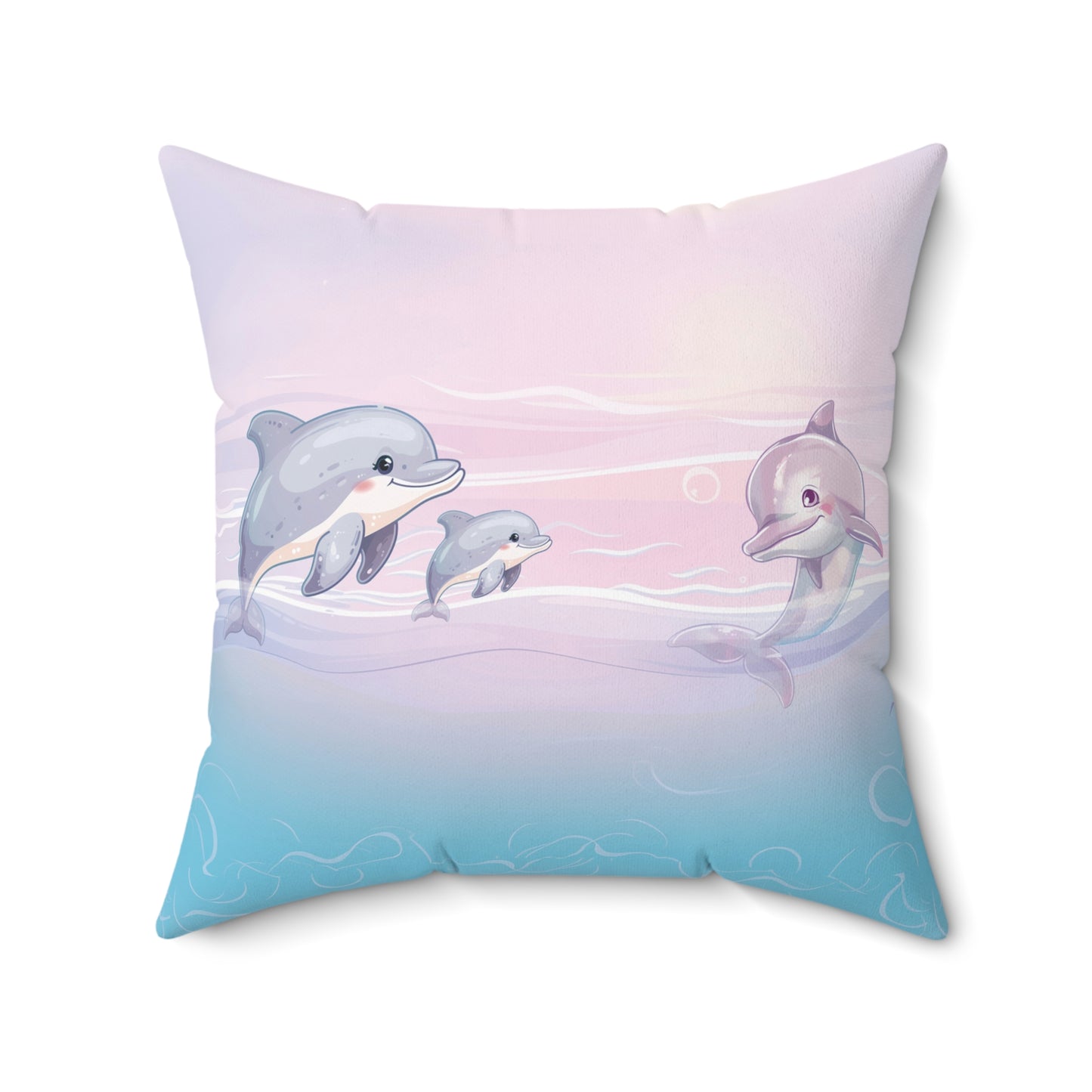 Girls Underwater Ocean Spun Polyester Square Pillow