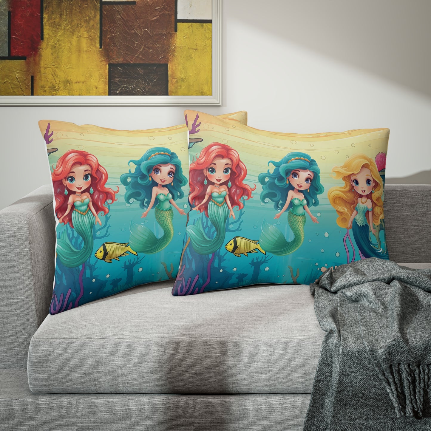 Girls Mermaid Microfiber Pillow Sham ***