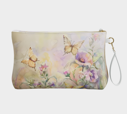 Vegan Leather Makup Bag Flowers FL034