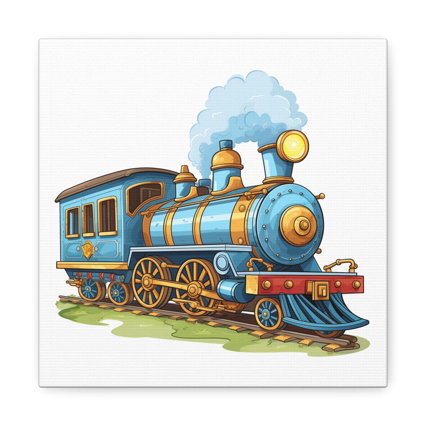 Boys Trains Canvas Blue