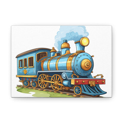 Boys Trains Canvas Blue