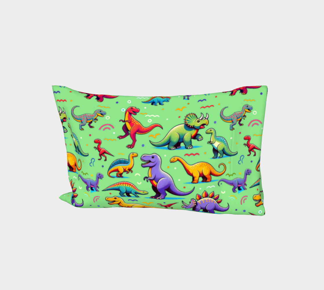 Boys Dinosaur Cotton Pillow Sleeve Green ***