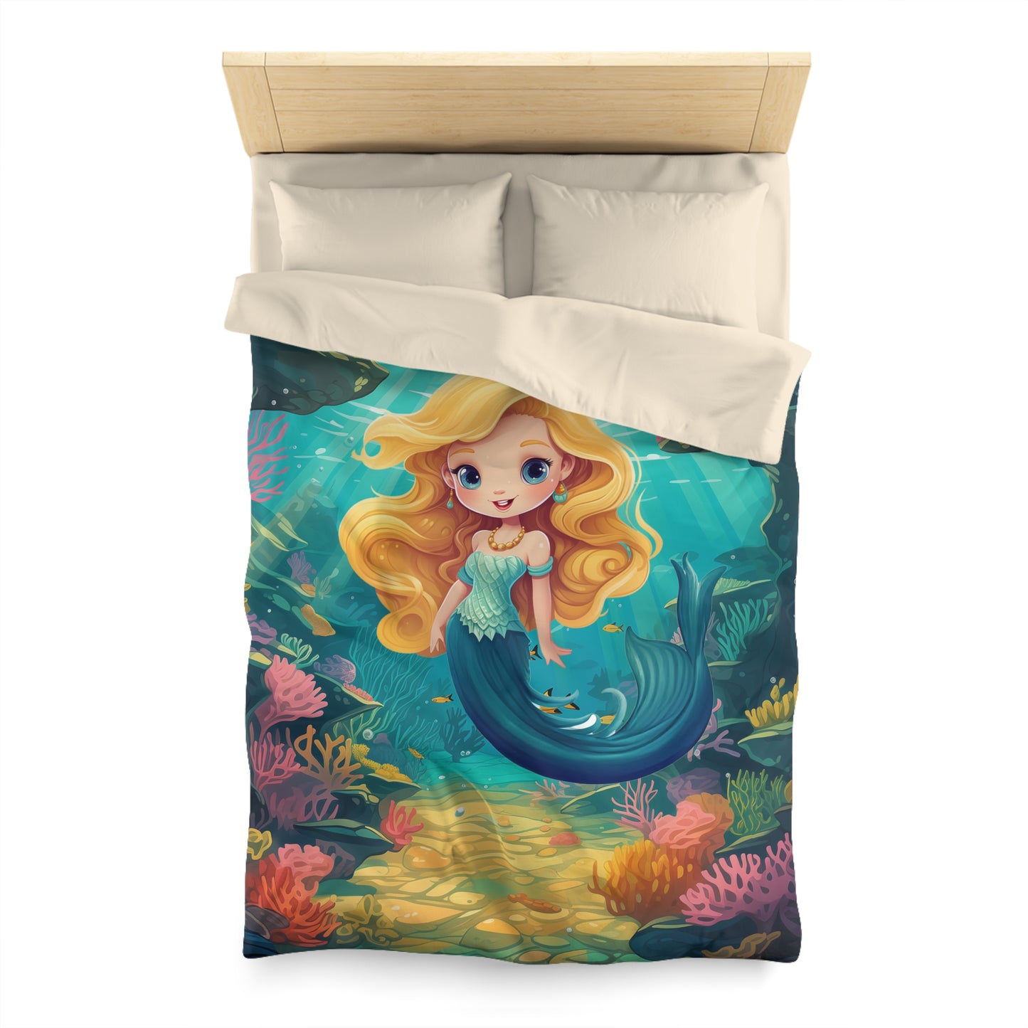 Girls Mermaid Microfiber Duvet Cover Blond ***