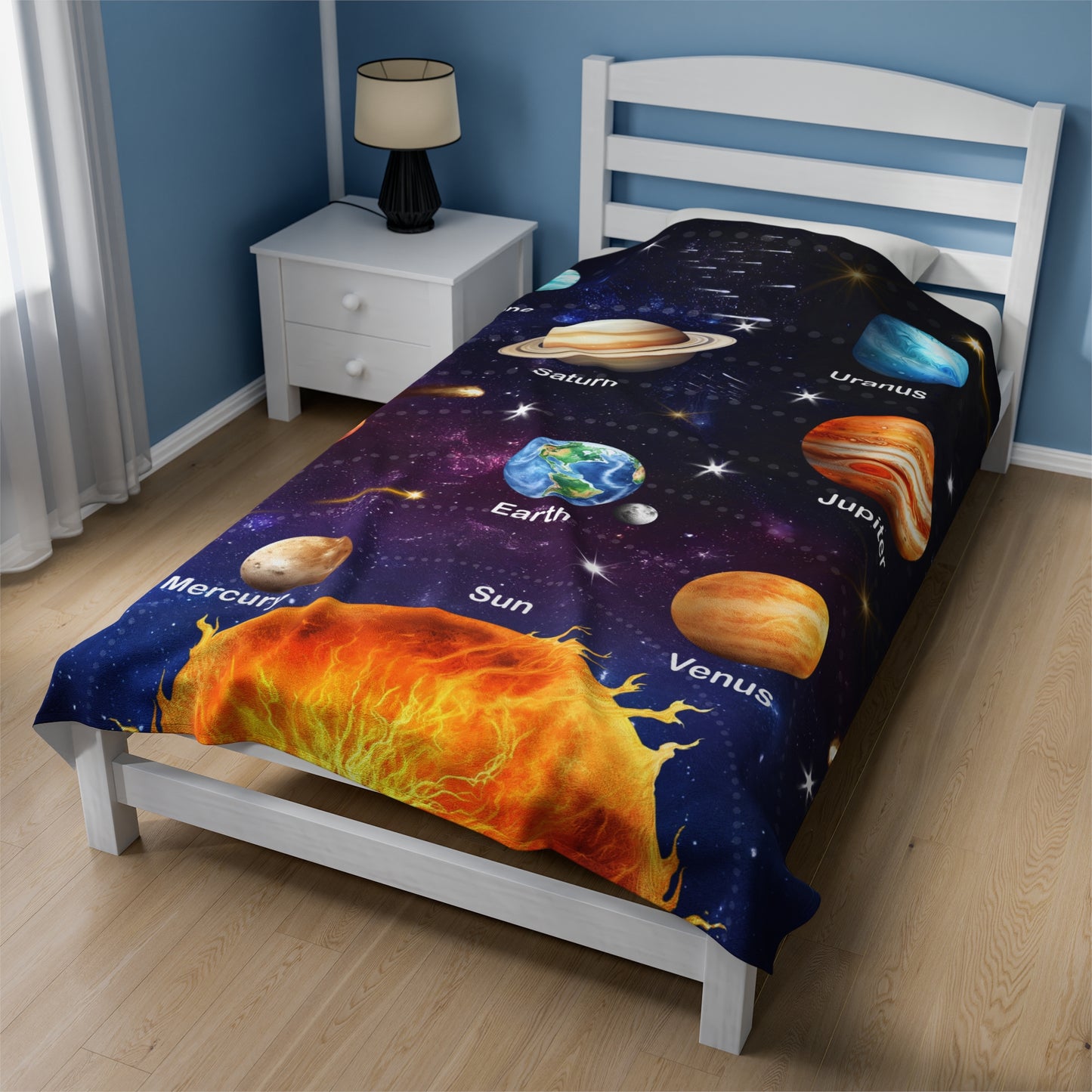 Boys Solar System Velveteen Plush Blanket