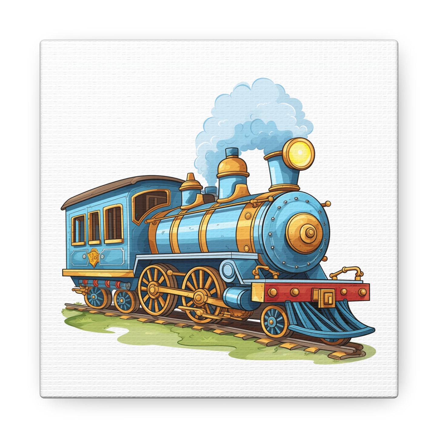 Boys Trains Canvas Blue