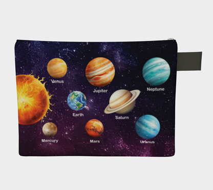 Boys Zipper Carry-all Bag Solar System Space Graffiti