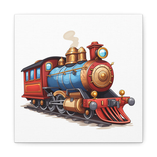 Boys Trains Canvas Blue/Red