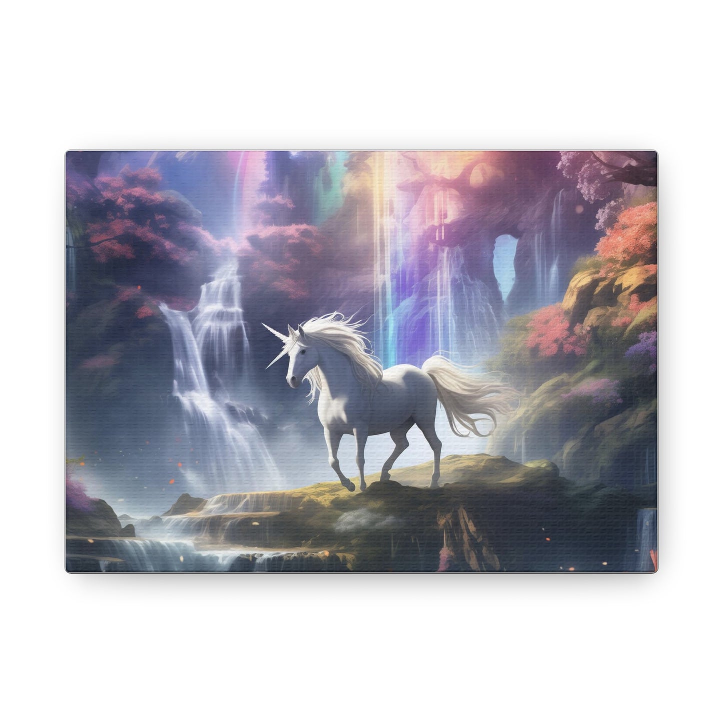 Girls Unicorn Enchanted Waterfall Canvas