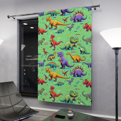 Boys Dinosaur Window Curtain, Green (1 Piece) ***