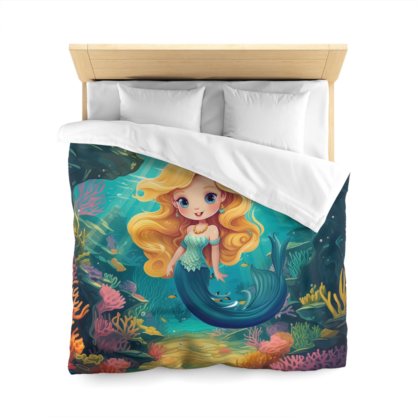 Girls Mermaid Microfiber Duvet Cover Blond ***