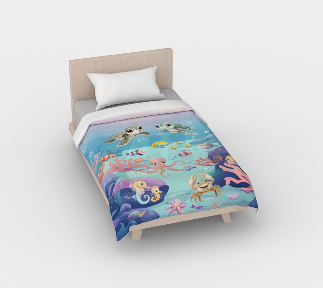 Girls Underwater Ocean Cotton Duvet Cover