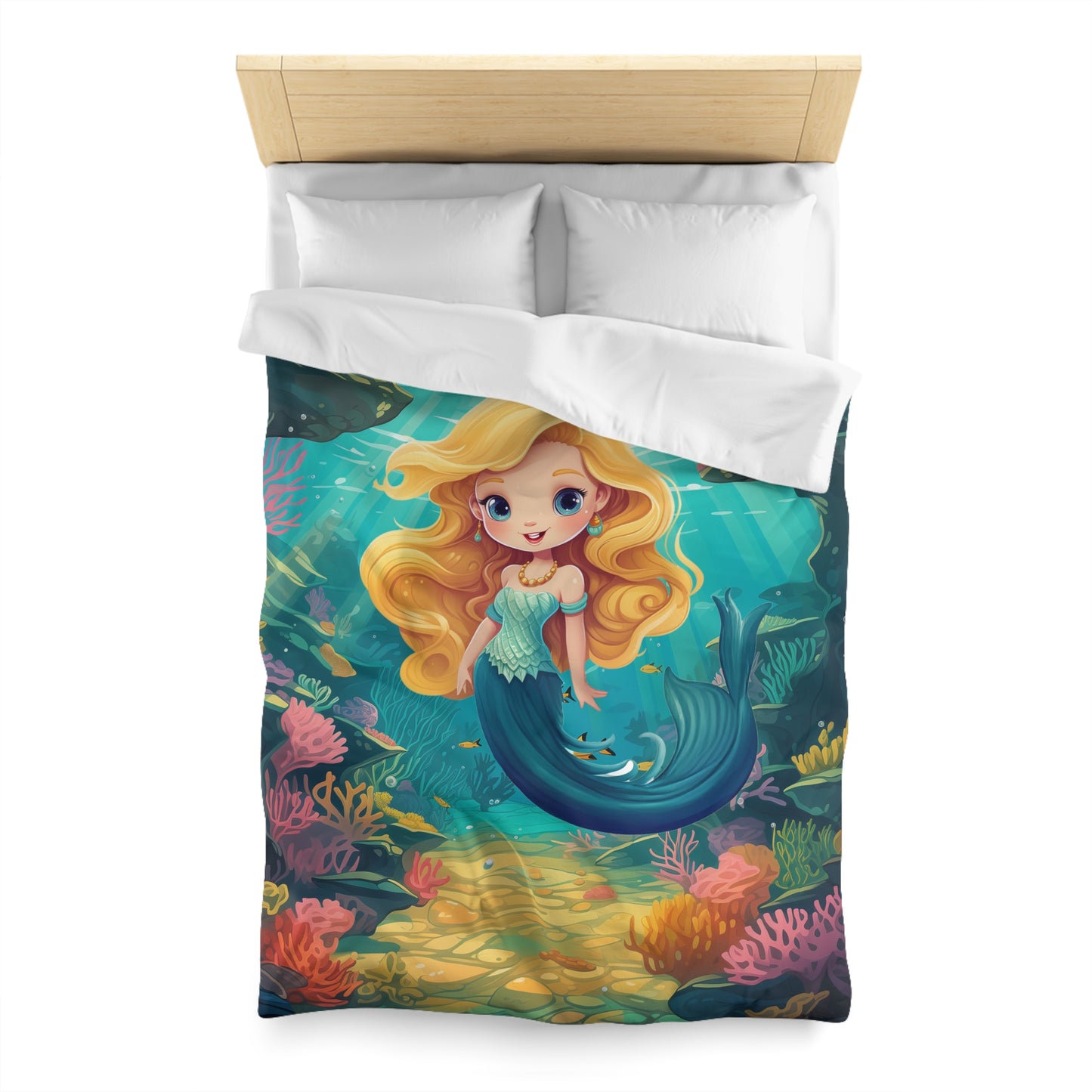 Girls Mermaid Microfiber Duvet Cover Blond ***